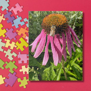 Hommeltje op bloem Foto, Aangepaste schattige natu Legpuzzel