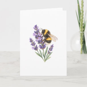 Hommeltje op Lavendel Takjes Kaart