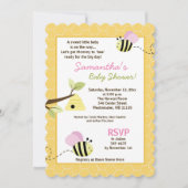 Hommeltje Roze Vleugels Die Cut Baby Shower Uitnod Kaart (Voorkant)