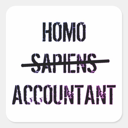 Homo Accountant Vierkante Sticker (Voorkant)