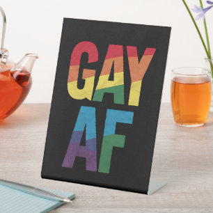 Homo AF LGBT Pride Homo Cadeau Pride Maand Reclamebord Met Voetstuk
