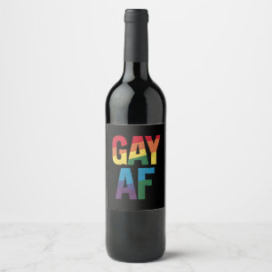 Homo AF LGBT trots homo cadeau trots maand Wijn Etiket