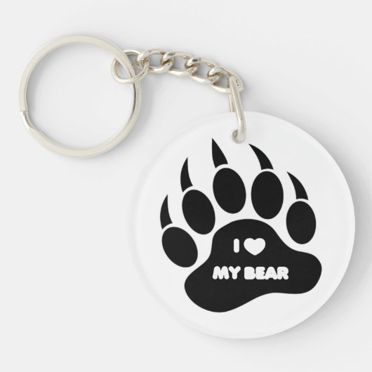 Homo Beer Pride Beerpoot Ik hart Mijn Beer Sleutelhanger (Voorkant)