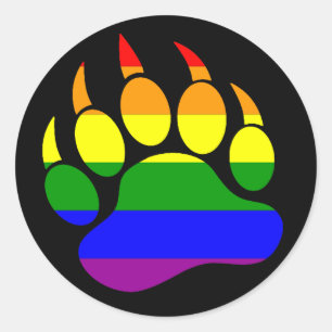 HOMO BEER PRIDE REGENBOOG BEER POOT ZWART RONDE STICKER