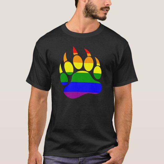 Homo Beer Pride Regenboogvlag Beerpoot T-shirt (Voorkant)