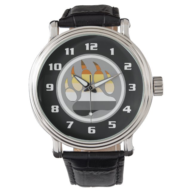 Homo Beer Pride Vlag Beer Poot Horloge (Voorkant)