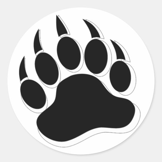 Homo Beerklauw B&W 3D-effect Grote Ronde Sticker (Voorkant)