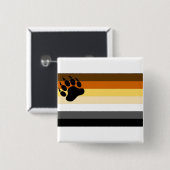 Homo beren trots vlag vierkante button 5,1 cm (Voorkant /achterkant)