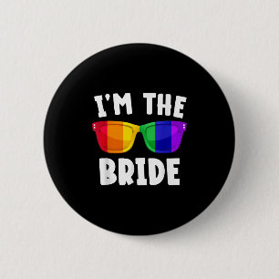 Homo Bisexueel Lgbt Trouwfeest Bruid T-shirt vrijg Ronde Button 5,7 Cm