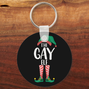 Homo Elf LGTBQ Bijpassende Familie Kerstfeest Sleutelhanger