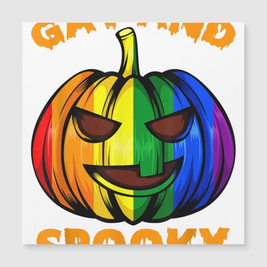 Homo en eng Halloween regenboompom Lgbtq+ Ga (Voorkant)