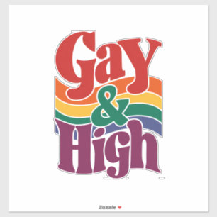 Homo En High Retro LGBTQ Pride Vlag Sticker