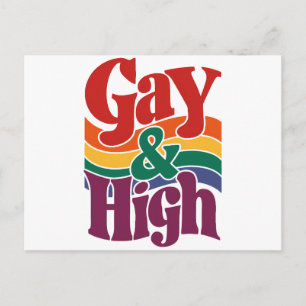 Homo en hoog retro LGBTQ trotsvlag Briefkaart