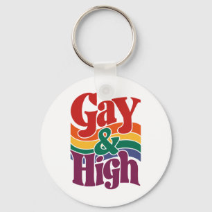 Homo en hoog retro LGBTQ trotsvlag Sleutelhanger