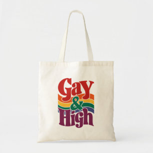 Homo en hoog retro LGBTQ trotsvlag Tote Bag