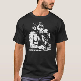 Homo erectus drink bier in de kroeg t-shirt