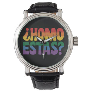 Homo Estas Grappig Spaans Mexicaanse Gay Ally LGBT Horloge