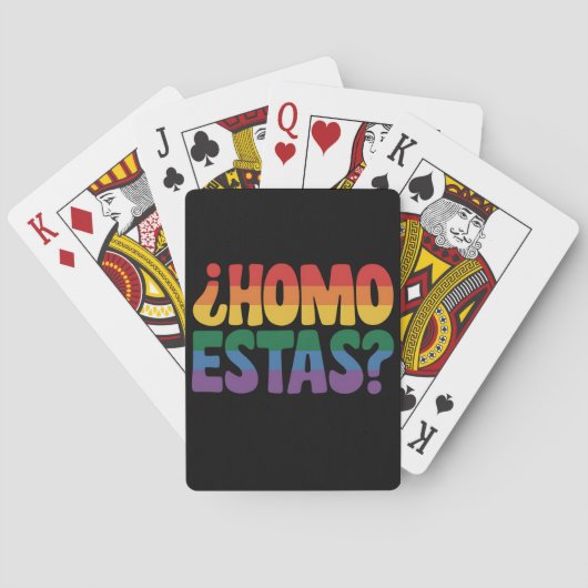 Homo Estas Grappig Spaans Mexicaanse Gay Ally LGBT Pokerkaarten (Achterkant)