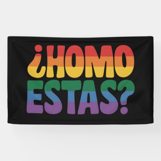 Homo Estas Grappig Spaans Mexicaanse Gay Ally LGBT Spandoek (Horizontaal)