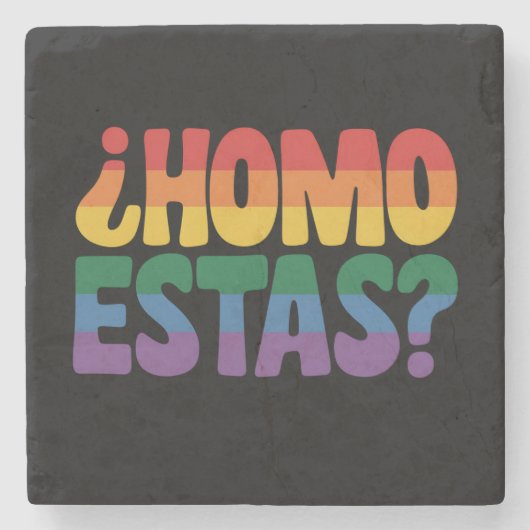 Homo Estas Grappig Spaans Mexicaanse Gay Ally LGBT Stenen Onderzetter (Voorkant)