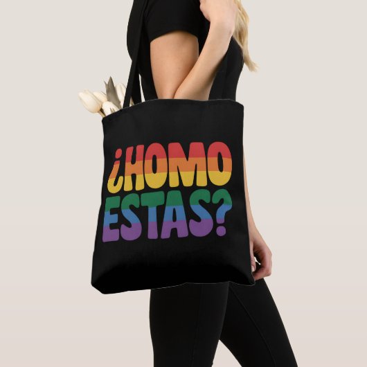 Homo Estas Grappig Spaans Mexicaanse Gay Ally LGBT Tote Bag (Dichtbij)