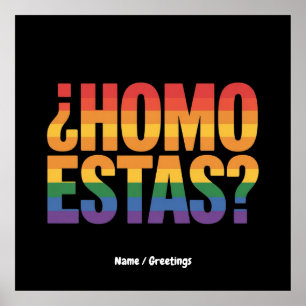 Homo Estas Spaans Mexicaans Grappig Gay Pride Maan Poster