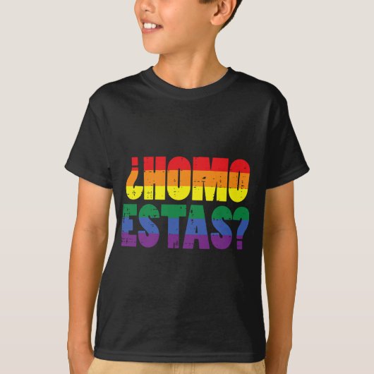Homo Estas Spaanse Mexicaanse Funny Gay Pride Ally T-shirt (Voorkant)