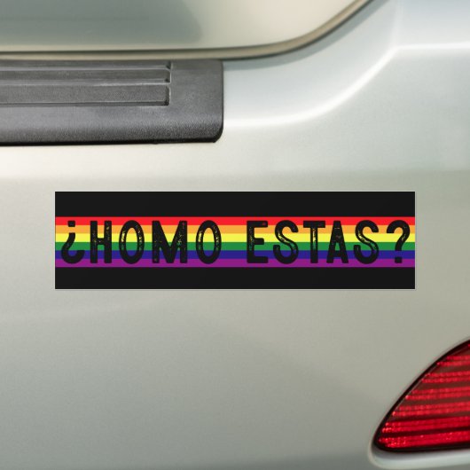 Homo estas Spaanse Mexicaanse Gay Pride LGBTQ Maan Bumpersticker (Op auto)