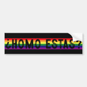 Homo estas Spaanse Mexicaanse Gay Pride LGBTQ Maan Bumpersticker (Voorkant)