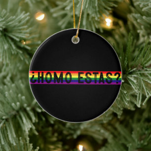 Homo Estas Spaanse Mexicaanse Gay Pride LGBTQ Maan Keramisch Ornament