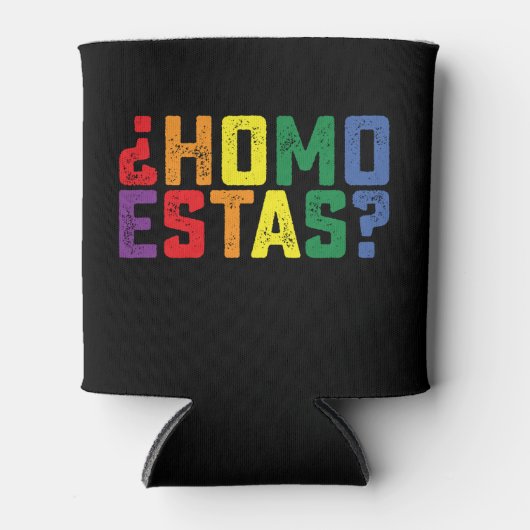 Homo estas Spaanse Mexicaanse Grappige Gay Pride L Blikjeskoeler (Voorkant)