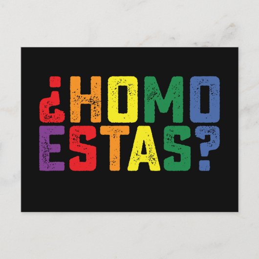 Homo estas Spaanse Mexicaanse Grappige Gay Pride L Briefkaart (Voorkant)