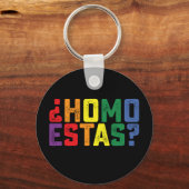 Homo estas Spaanse Mexicaanse Grappige Gay Pride L Sleutelhanger (Voorkant)
