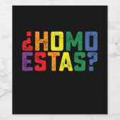 Homo estas Spaanse Mexicaanse Grappige Gay Pride L Wijn Etiket (Enkel label)