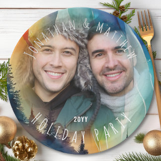 Homo feestelijke bord met foto van het noorderlich
