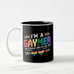Homo-gamer Als een gewone gamer maar veel homer Ga Tweekleurige Koffiemok