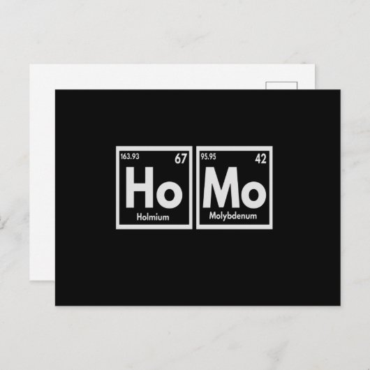 Homo Gay Pride Chemische Elementen T-shirt Funny L Briefkaart (Voorkant / Achterkant)