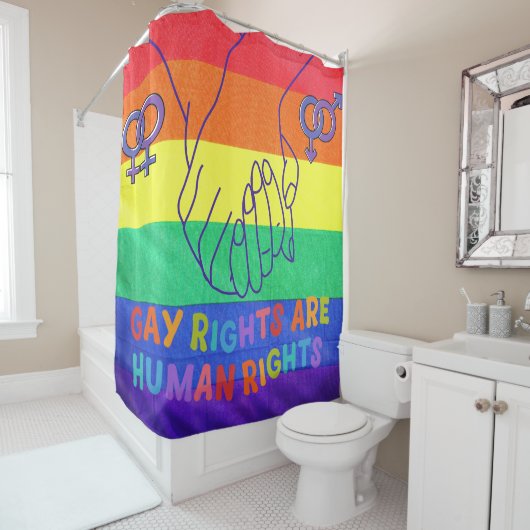 Homo heeft rechten douchegordijn (In situ)