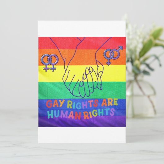 Homo heeft rechten kaart (Staand voorkant)