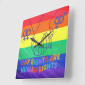 Homo heeft rechten vierkante klok (Hoek)