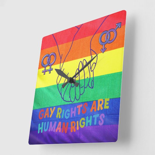 Homo heeft rechten vierkante klok (Hoek)