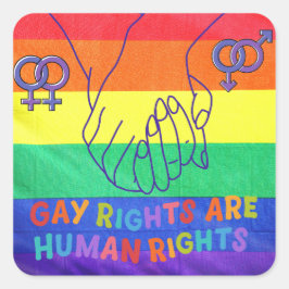 Homo heeft rechten vierkante sticker