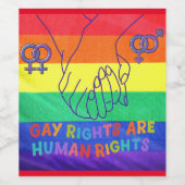 Homo heeft rechten wijn etiket (Enkel label)