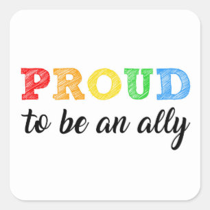 Homo hetero alliantie bondgenoot vierkante sticker