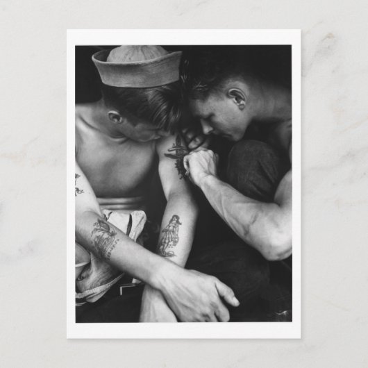  homo-interesses jager met tattoos briefkaart (Voorkant)