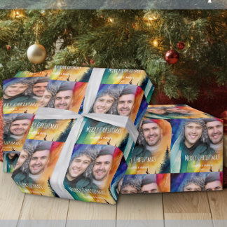Homo Koppel Onze Eerste Kerst Foto Cadeaupapier