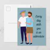 Homo koppel verliefd jubileum aangepaste quote briefkaart (Voorkant / Achterkant)