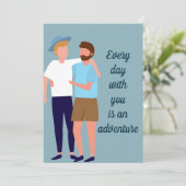 Homo Koppel Verliefd Jubileum Aangepaste Quote Kaart (Staand voorkant)