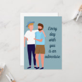 Homo Koppel Verliefd Jubileum Aangepaste Quote Kaart (Voorkant / Achterkant in situ)