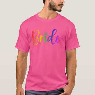 Homo Lesbisch LGBT Trouwfeest Bruid T-shirt Huweli
